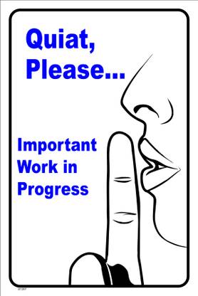 SANAPRINTS QUIAT PLEASE, IMPORTANT WORK IN PROGRESS Emergency Sign