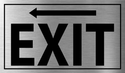 WallDesign Exit with Arrow Directional Sign Board 12 in x 7 in For Office Hospitals Malls Emergency Sign
