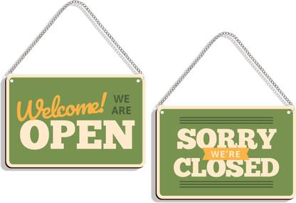 DELWOR Welcome We Are Open, Sorry We're Closed Emergency Sign