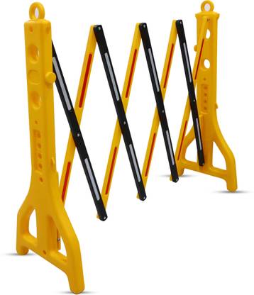 Robustt Yellow & Black Expandable Barricade|Safety Fence for Traffic Control| Pack of 1 Emergency Sign