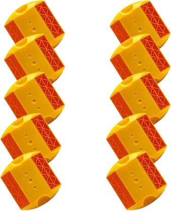 Kunplast 10 Piece 3M Yellow Road Studs, (10cm x 9cm), Pack Of 10 Emergency Sign