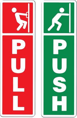 StarLaser Push Pull Door Signage Board Self-Adhesive Door Sign Sticker Emergency Sign