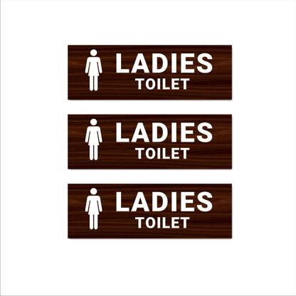 Mindcraftz Ladies Toilet signboard wood texture Emergency Sign