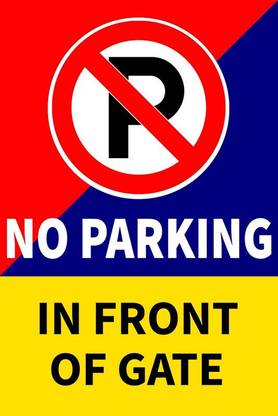 VAAIMAI No Parking In Front of Gate Sticker, 8X12 INCH, Red, Waterproof Glossy Sticker Emergency Sign
