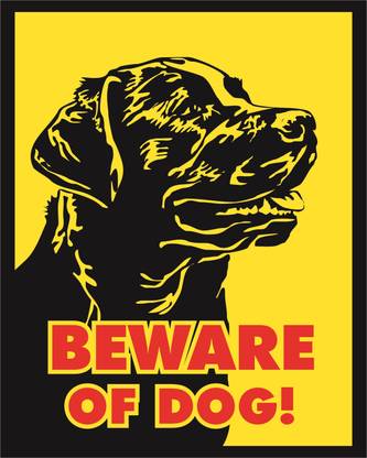 RKDECOR Beware of The Dog Safety Warning Sign Board For Home office (Size 10x8 Inch) D13 Emergency Sign