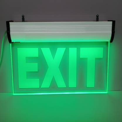 Signved LED Exit Signage, 12"x6" Inch, Green Led With Battery Backup Emergency Sign