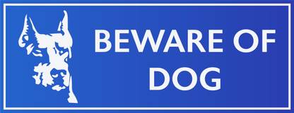 WallDesign Beware of Dog Caution Sign Board 14 In x 5.3 In For Gates Compounds Doors 5mm Emergency Sign