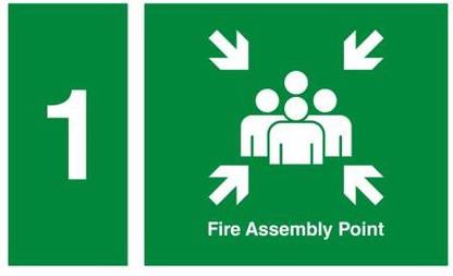 RLDigitalUnits FIRE ASSEMBLY POINT SIGN BOARD Emergency Sign