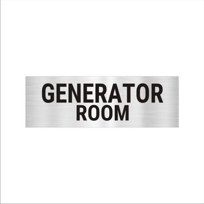 Mindcraftz Generator Room Acrylic Signboard 12 x 4 inches Medium Size Silver Black Color Emergency Sign