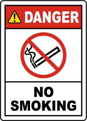 ESIGN Danger No Smoking Label 3 1/2" X 5",DNS-015 (Pack of 2) Emergency Sign