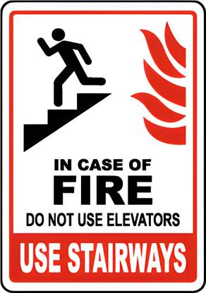 Garuda Sign In Case Of Fire Do Not Use Elevators Use Stairways Emergency Sign