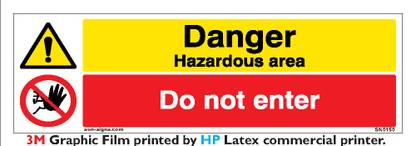 SUNSIGNS Sun-Signs - Danger Hazardous Area, Do No Enter Signages, Size 300X100MM Emergency Sign