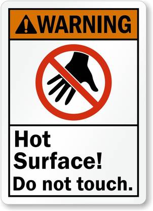 RLDigitalUnits WARNING Hot Surface do not Touch sign board Emergency Sign