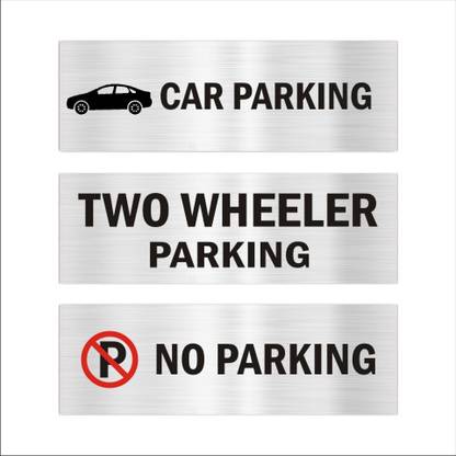 Mindcraftz Car Parking Two Wheeler Parking No Parking Acrylic sign board Emergency Sign