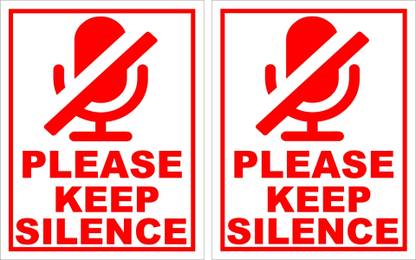 surmul Please Keep Silence Sign Board For School, CollegesSunboard 4x3.1 Inch Emergency Sign
