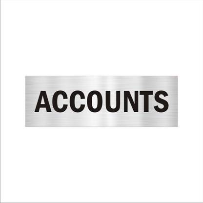 Mindcraftz Accounts Acrylic sign board 12 x 4 inches 2mm thick Silver Color Emergency Sign