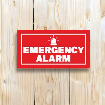 voorkoms Emergency Alarm Sun Board For Emergency Situation In Office, 8x4 Inches Emergency Sign