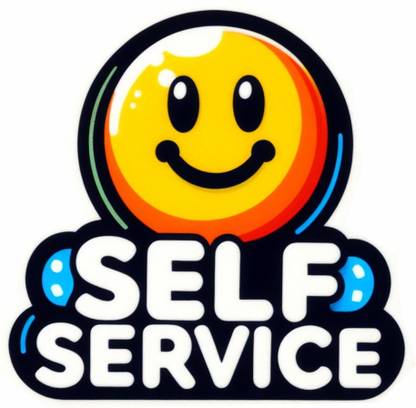 Ordershock Self-Service Sign Board Ideal for Restaurants and Cafés, 8 x 8 Inches. Emergency Sign