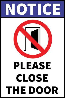 VAAIMAI Please Close The Door Notice Sticker Rust Resistant, Self Adhesive Emergency Sign