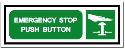 RLDigitalUnits Emergency Stop Push Button sign board Emergency Sign