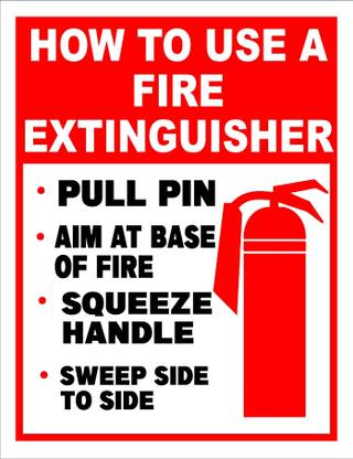 voorkoms How To Use a Fire Extinguisher Sign Board For Shop, Mall Sunboard 5.4x4 Inch Emergency Sign