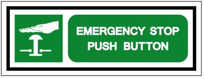 SRG INFOTECH Emergency Stop Push Button sign board Emergency Sign