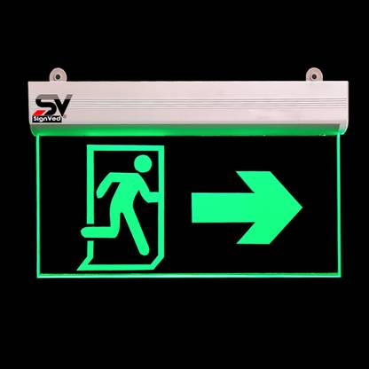 Signved LED Exit Light, Arrow with Running Man Emergency Sign