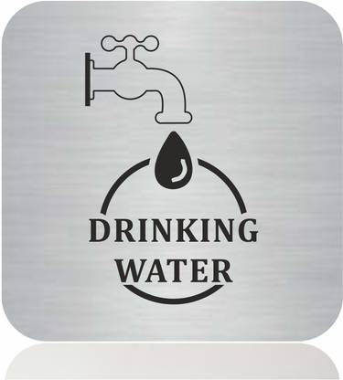 ZOUPLE SINAGES Premium "Drinking Water" Signage (Single Tone) Emergency Sign