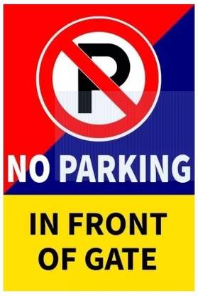 VAAIMAI No Parking In Front of Gate Sticker Red, Waterproof Glossy Sticker Emergency Sign