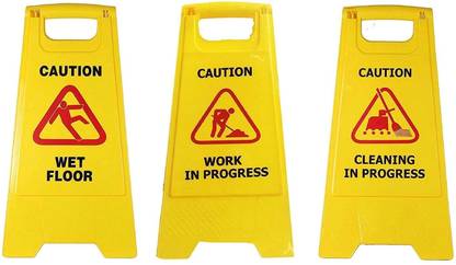 AMIGOS STORE WET FLOOR, CLEANING IN PROGRESS, WORK IN PROGRESS Emergency Sign