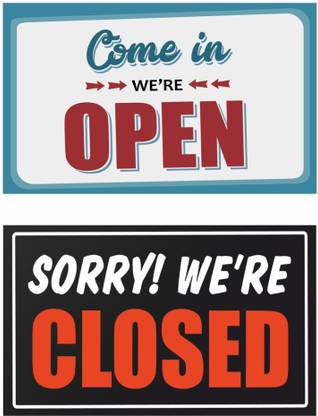 Ordershock "Open/Closed Sign Board Combo for Offices, Shops,11.5 x 7 Inches Emergency Sign