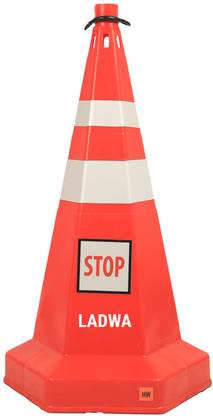 Ladwa Nilkamal Road Traffic Safety Cone with Stop Sign (Reflective Strips Collar) Emergency Sign