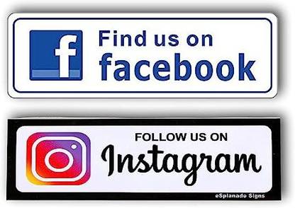 eSplanade Facebook, Instagram Sign Sticker Decal Emergency Sign
