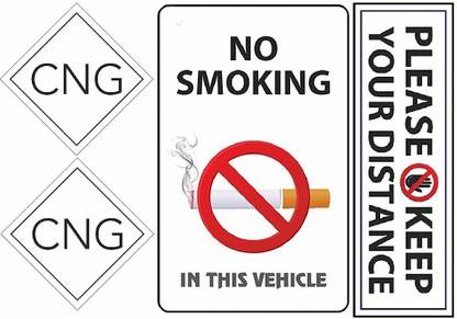 creationNdecore cng,no smoking,keep the distance Emergency Sign