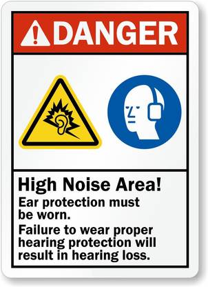 RLDigitalUnits DANGER HIGH NOISE AREA! SIGN BOARD Emergency Sign