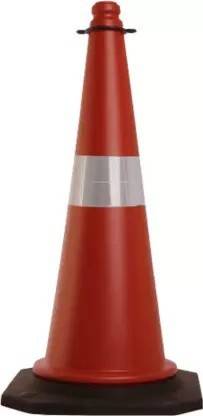 NILE 750mm Impact Resistant Road Traffic Safety Cones with Reflective Strips Collar Emergency Sign