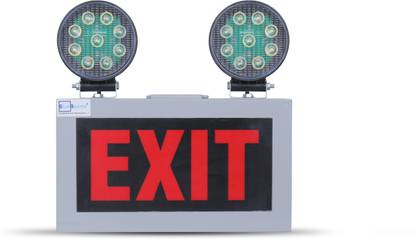 Bluebeems Red LED Light Sign Board with Halogen Light – EXIT Wall Mounting Boards Emergency Sign