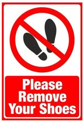 Pushp COMBO OF 1 DO NOT WASTE WATER, 1 NO SPITTING, 1 PLEASE REMOVE YOUR SHOES HERE Emergency Sign