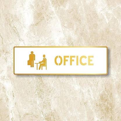 Ashani Creations Premium WHITE GOLD Finish Acrylic OFFICE DOOR Sign pack of 1 Emergency Sign