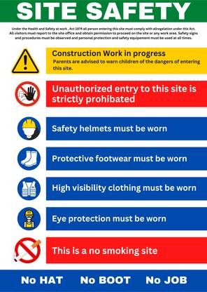 Ira Sign SITE SAFETY RULES Emergency Sign