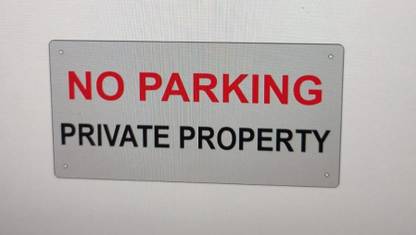 LC Creative Crafts NO PARKING PRIVATE PROPERTY Emergency Sign