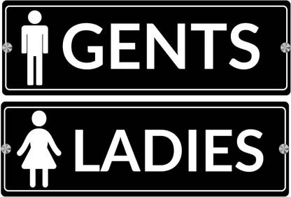 ZenCrafts Premium Acrylic Ladies and Mens Toilet and Washroom Name Plate Emergency Sign