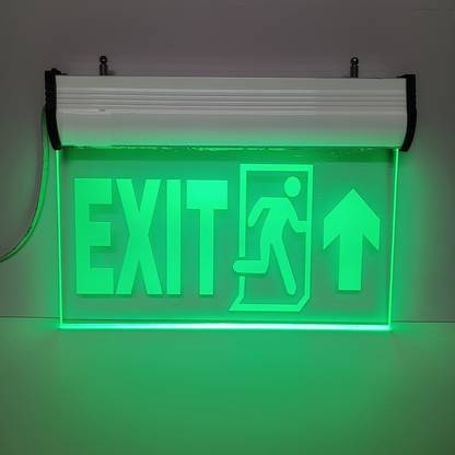 Signved LED Exit Light UP Side Arrow, Free Hanging Chain, 12x6 Inch, Sigle Sided Emergency Sign