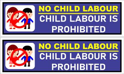 surmul No Child Labour Child Labour Is Prohibited Sign Board Sunboard 8x2.3 Inch Emergency Sign