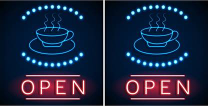 komstec Open Sign Board For Café, Hotels, Restaurant, ShopSunboard 4x4 Inch Emergency Sign