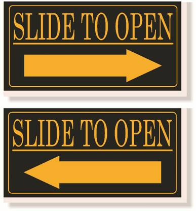 GOODPRINTZONE Slide To Open Signage Size 4"X 8" Inch Pack Of 1 Set Emergency Sign