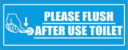 komstec Please Plush After Use Toilet Sign Board For Toilets Sunboard 8x3.1 Inch Emergency Sign