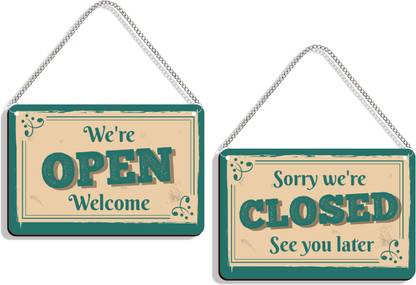 DELWOR We're Open Welcome, Sorry We're Closed See You Later Emergency Sign