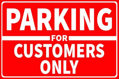 VAAIMAI Parking for Customers Only Sign Sticker, 12X8 Inch No Parking Vinyl Sticker Emergency Sign