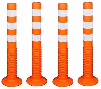 Themujtaba Plastic Spring Post Barrier High Grade Bollard Barrier (4 pcs ) Emergency Sign